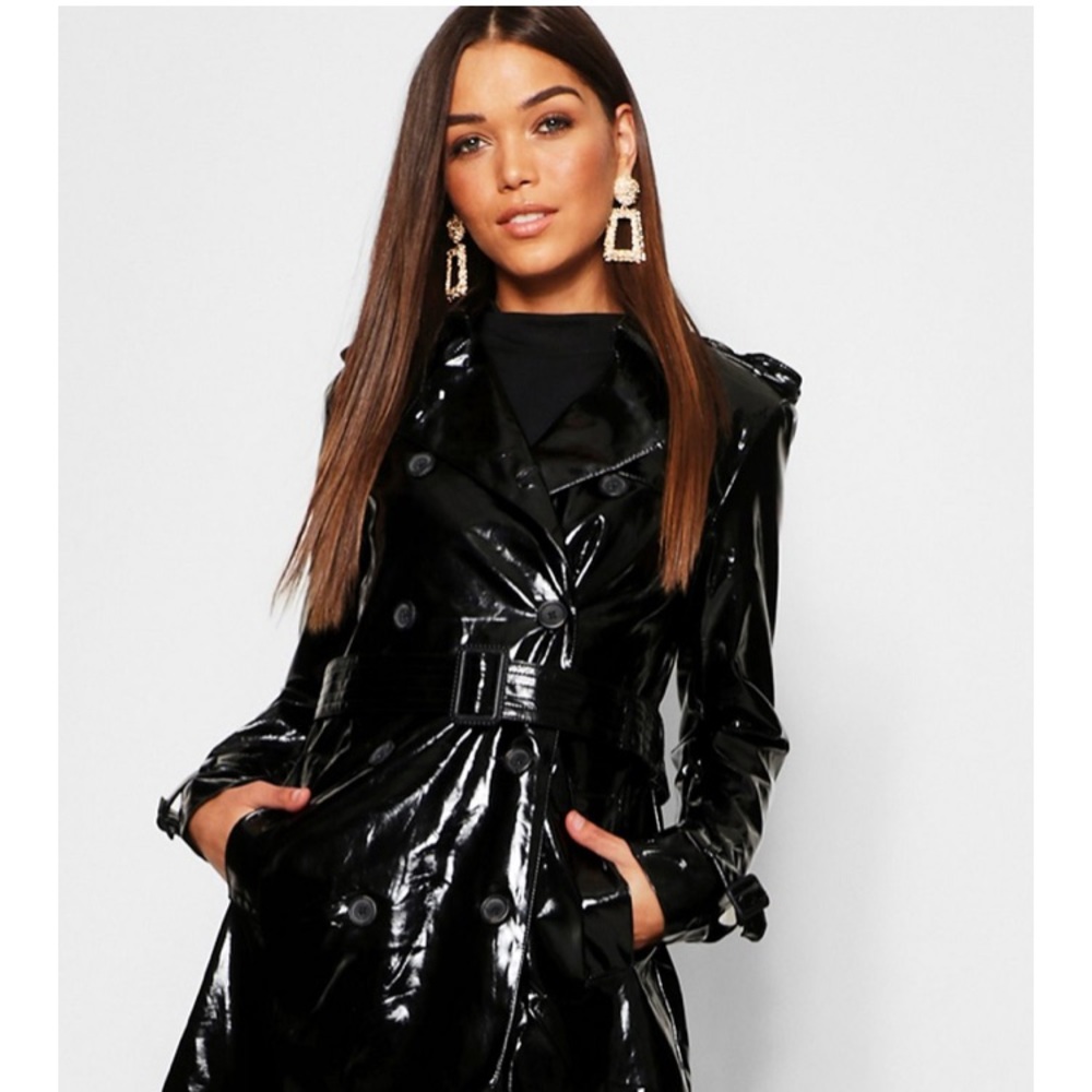 PVC Belted Trench Coat